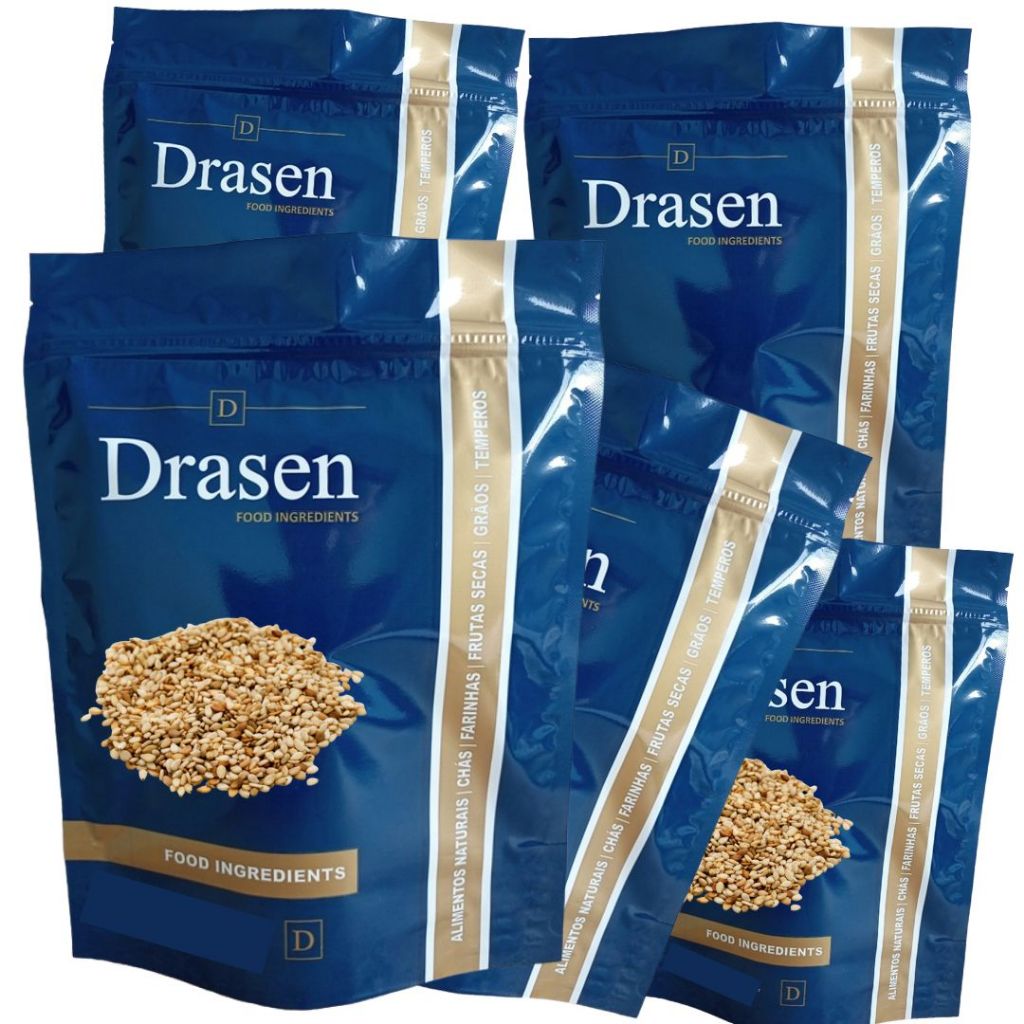Kit 5Kg Gergelim Natural Com Casca - Drasen Food em Oferta na Shopee