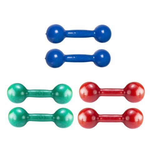 Kit 3 Halteres Par 0,5kg + Par 1kg + Par 2kg Emborrachados Treino Funcional