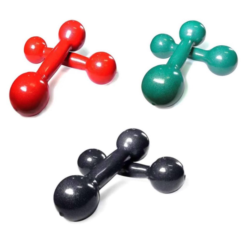 Kit 3 Halteres Par 1kg + Par 2kg + Par 3kg Emborrachados Treino em Casa Exercícios