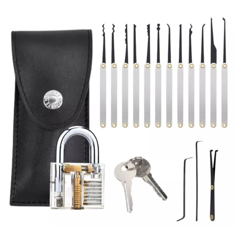 kit micha abertura Ferramenta para iniciantes e treino com cadeado transparente