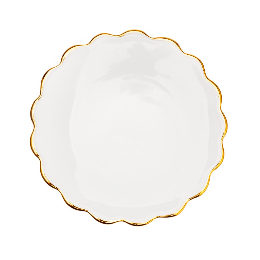 10 Bandejinha Joia do dia 9,5cm com Filete Ouro Porcelana Lembrancinha em Oferta na Shopee