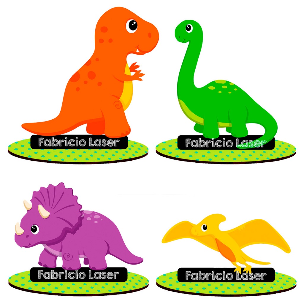 Centro De Mesa Dinossauro Personalizado Nome e Idade 10 cm Lembrancinha Aniversário Display Festa