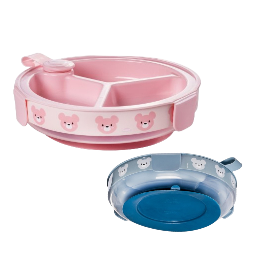Prato Térmico Infantil com Ventosa 3 Divisórias Borracha de Vedação e Travas Laterais Plasútil em Oferta na Shopee