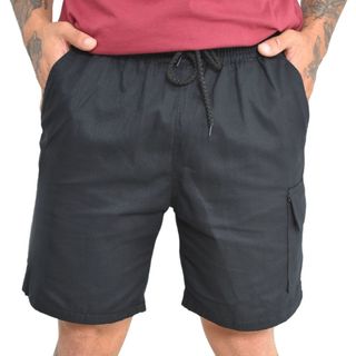 Bermuda Masculina Brin Elástico Cargo Bermudas Masculinas Cordão Na Cintura