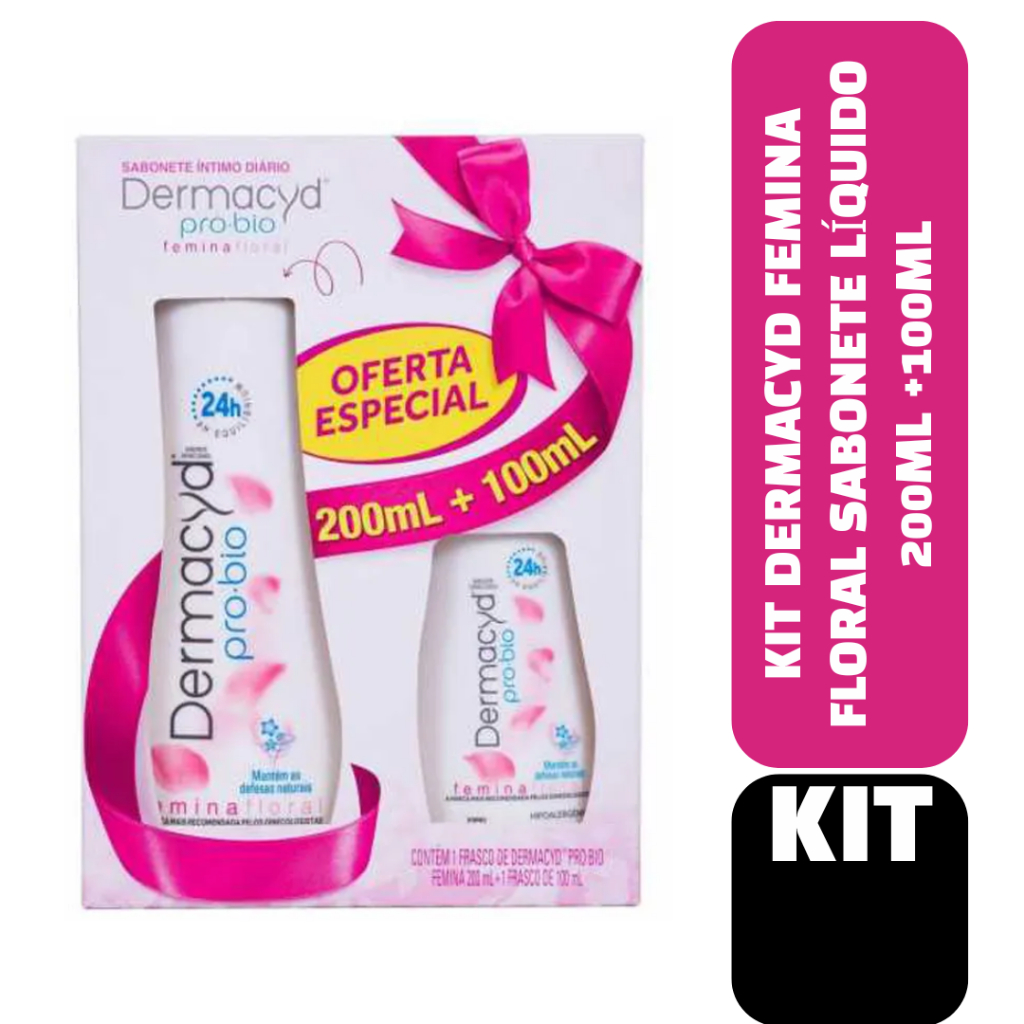 Kit Dermacyd Femina Floral Sabonete Líquido 200mL +100mL