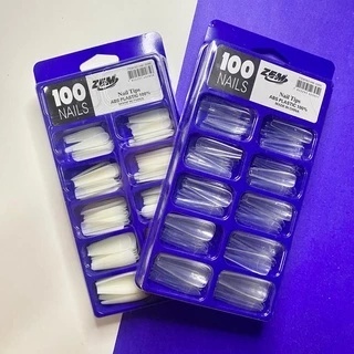 Kit 100 Unhas postiça Bailarina Natural Branca/transparente (CAIXINHA AZUL)