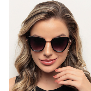 2978 OCULOS DE SOL GATINHA QUADRADO FEMININO LENTE UV400 LUXO MODA NOVA em Oferta na Shopee