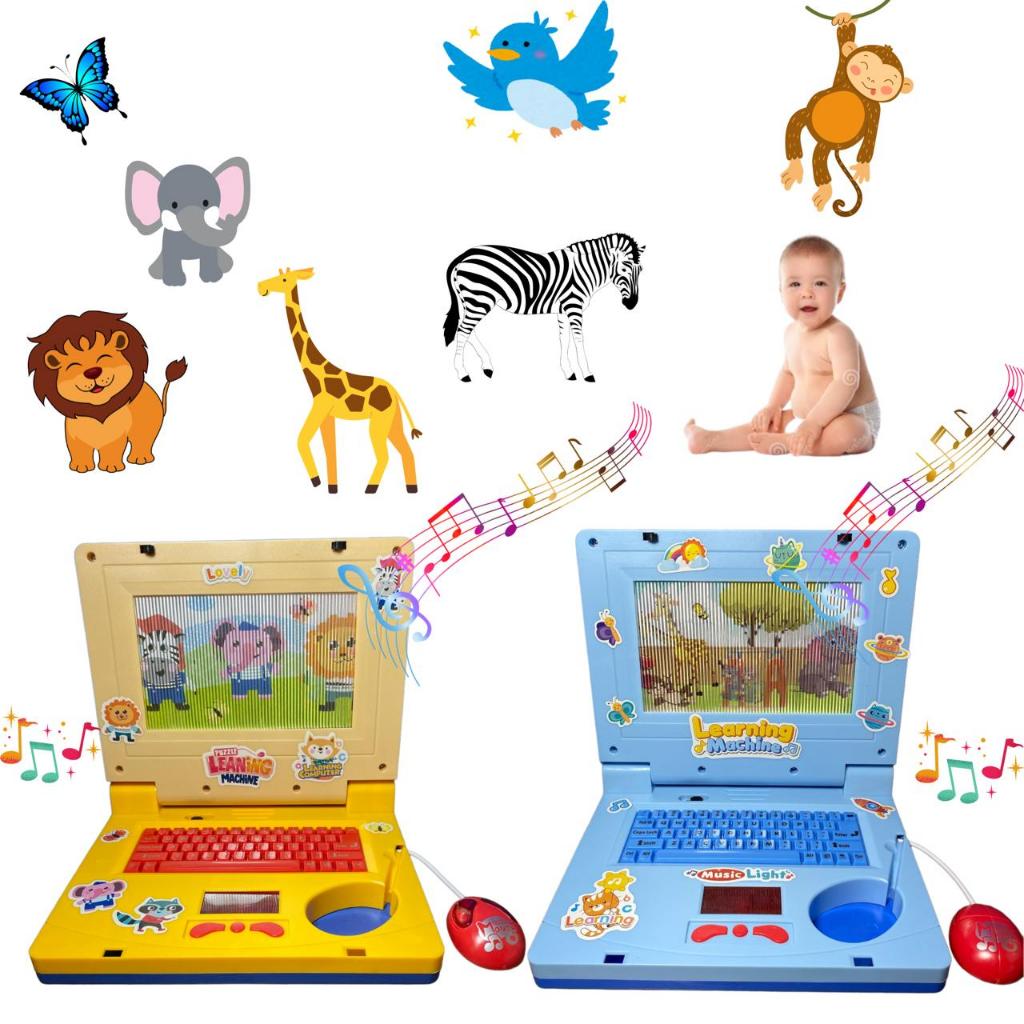 Laptop Infantil Princesas Ursos Imagem Toca Musica Brinquedo Notebook Luzes Criança Menina