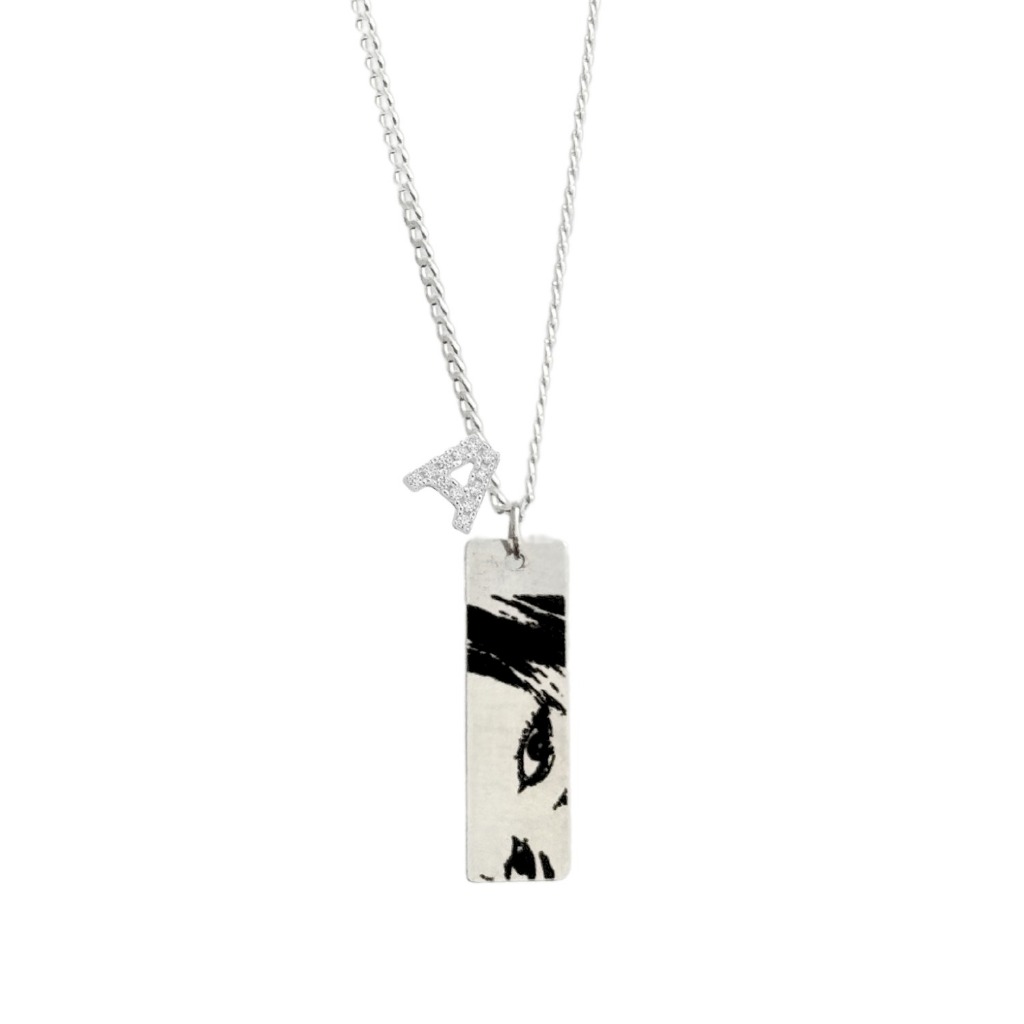 Corrente Grumet Masculina Olhar Personalizado + Pingente Inicial