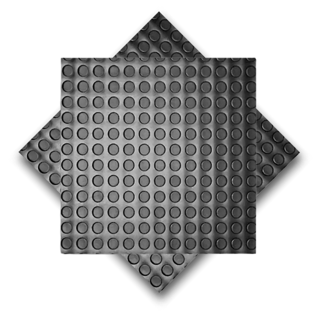 Kit C/ 4 Placas Piso Pastilhado Moeda Borracha 50x50cm Preto 100% Antiderrapante Emborrachado