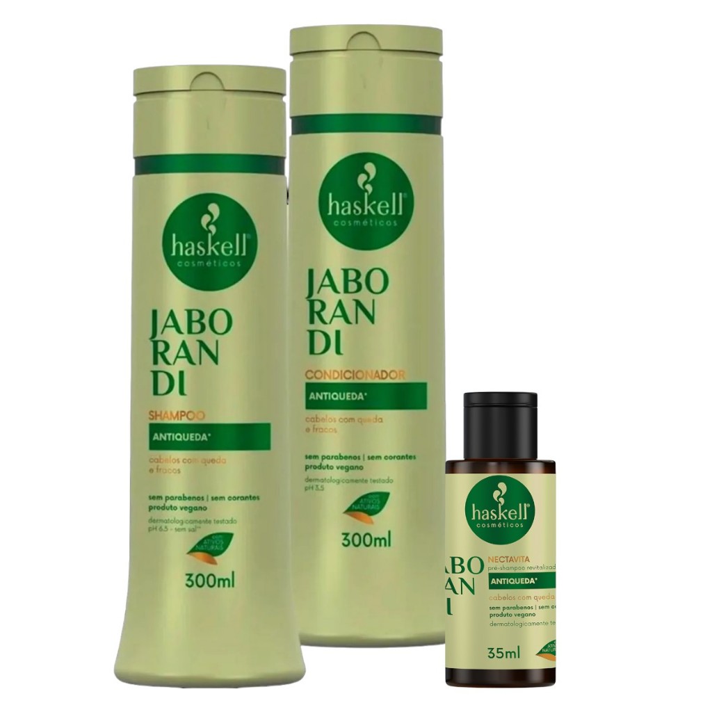 Kit Haskell Jaborandi Shampoo + Condicionador 300ml + Nectavita 35ML