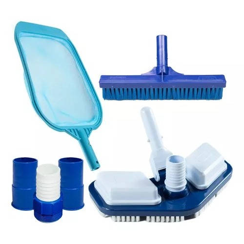 Kit Limpeza Piscinas NETPOOL Aspirador Peneira Escova Ponteira Adaptador em Oferta na Shopee