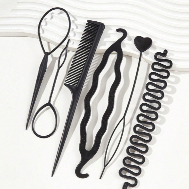Conjunto de ferramentas de cabelo/trança de cabelo, cabeça esférica, botões de flores, pente de cabelo, trança de cabelo em Oferta na Shopee