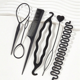 Conjunto de ferramentas de cabelo/trança de cabelo, cabeça esférica, botões de flores, pente de cabelo, trança de cabelo em Oferta na Shopee