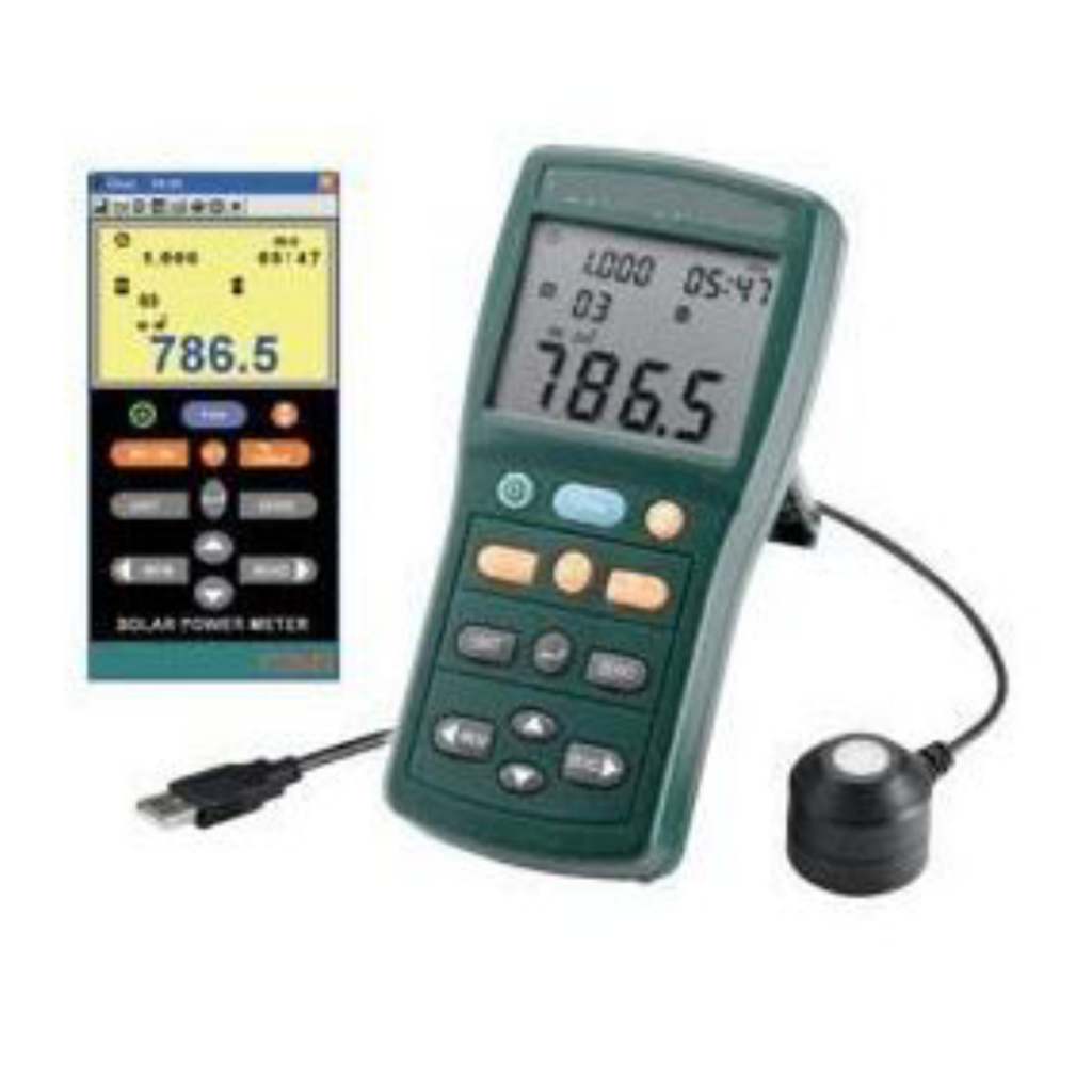 Medidor Energia Solar Digital 2000 W/m2 634 Btu Sensor Software Sd Usb Mes-200 Portátil Instrutherm
