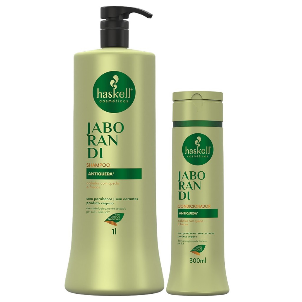 Kit Haskell JABORANDI  Shampoo 1 Litro Condicionador  300 ml