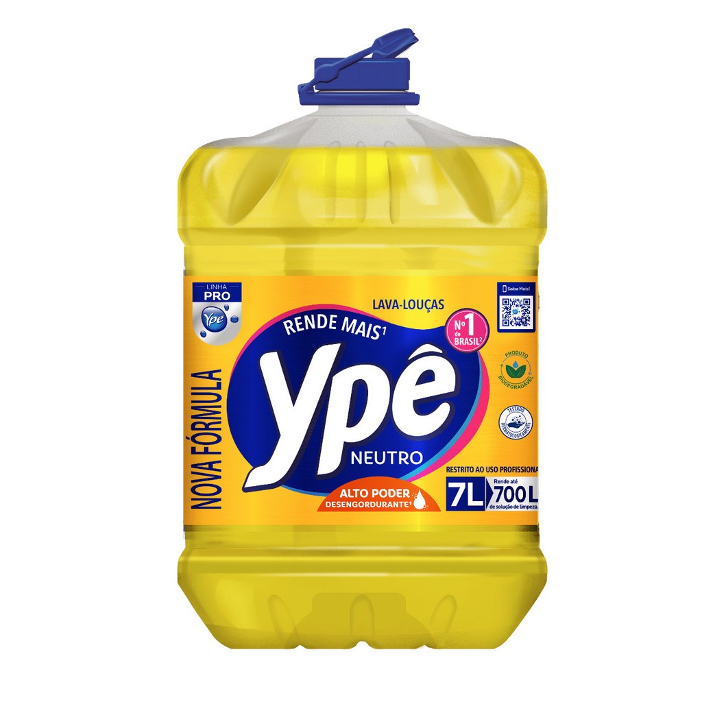 Lava louças Ypê 7 litros neutro detergente biodegradável