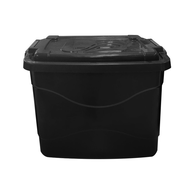 Kit 03 Caixas Organizadoras Reforçadas Preta 50 Litros