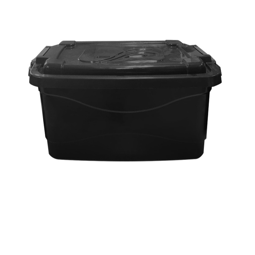 Kit 04 Caixas Organizadoras Reforçadas Preta 30 Litros