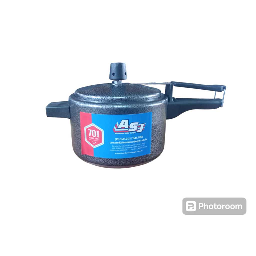 Panela de Pressão 2,5 Litros em Alumínio Crakeado ASJ  Fechamento Interno em Oferta na Shopee