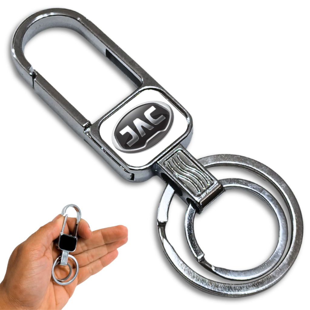 Chaveiro Jac Motors Metal Carro Mosquetão Argola Automotivo Cromado Universal