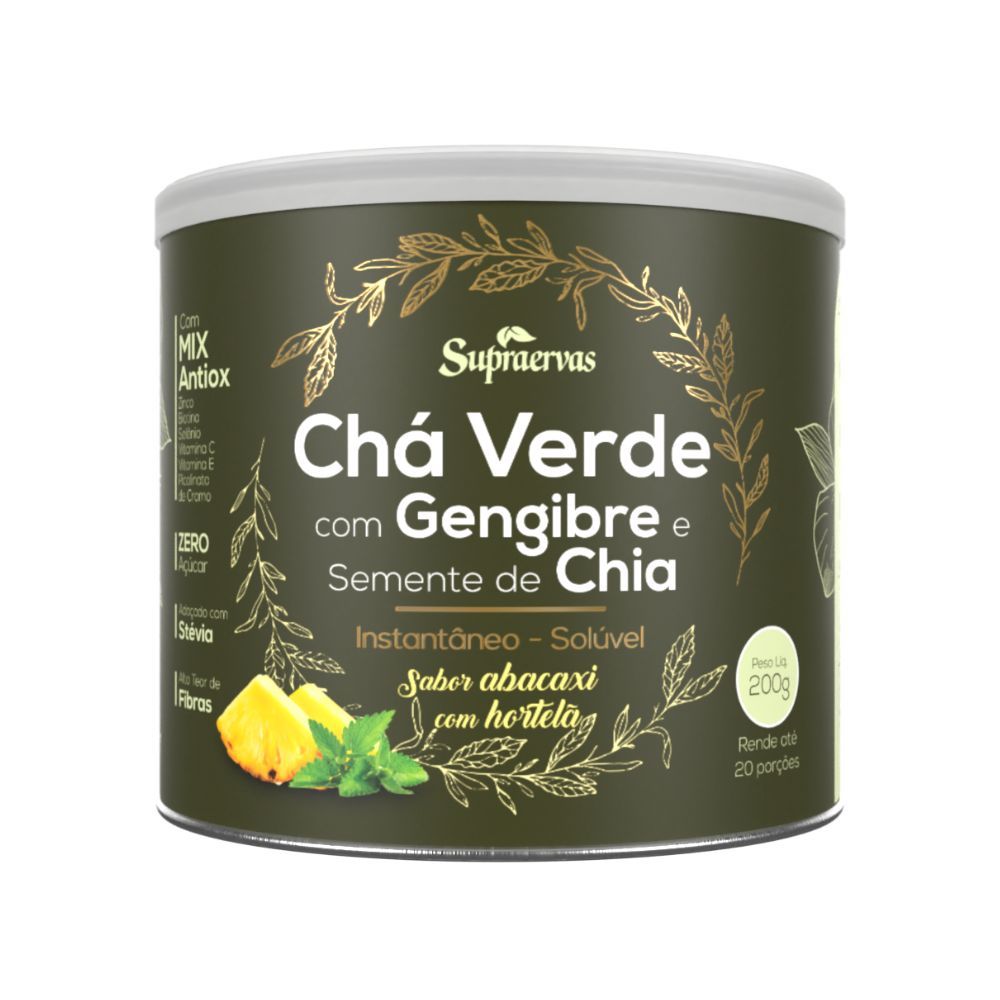 Chá Verde C/ Gengibre E Semente De Chia