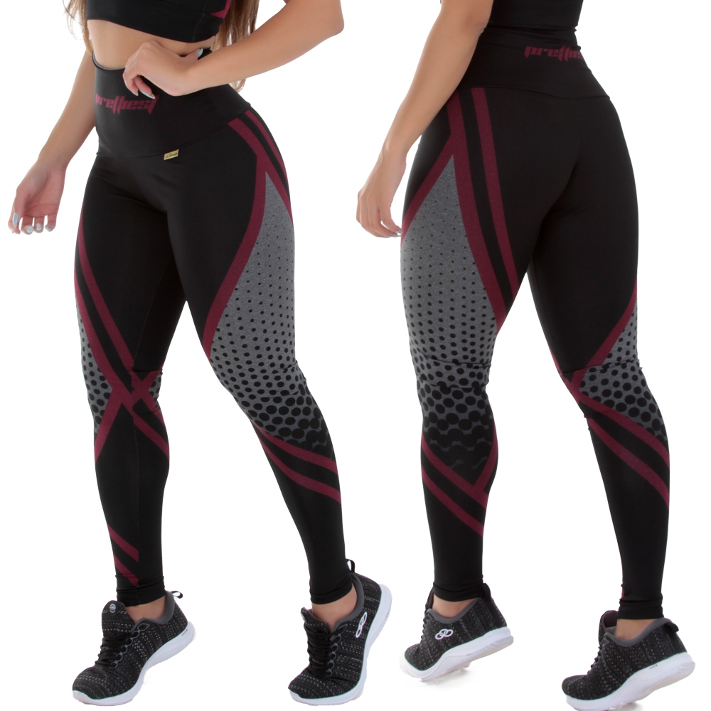 Legging Mescla Sublimada Cós Alto 0% Transparente Cintura Alta Fitness