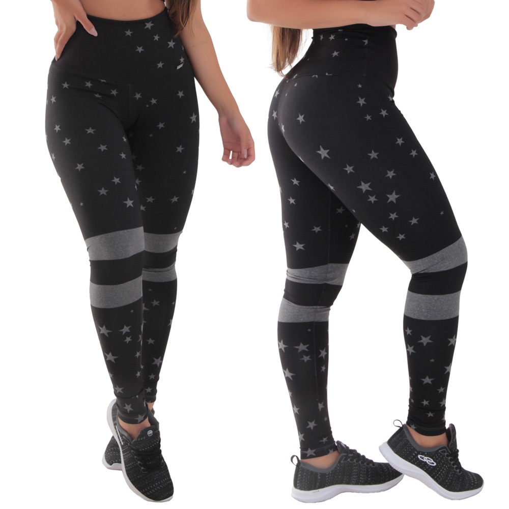 Legging Cintura Alta Mescla Sublimada 0%transparente Yoga