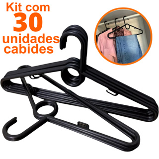 30 Unidades de Cabides Adulto Preto Reforçado em Oferta na Shopee
