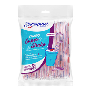 Canudo Grosso Milk Shake Açái Vitamina 210X10 - 100un em Oferta na Shopee
