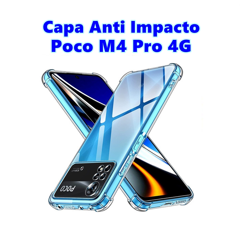 Capa Anti Impacto Poco M4 Pro 4G Capinha Pocophone M4 Pro 4G Transparente De Silicone + Protetora