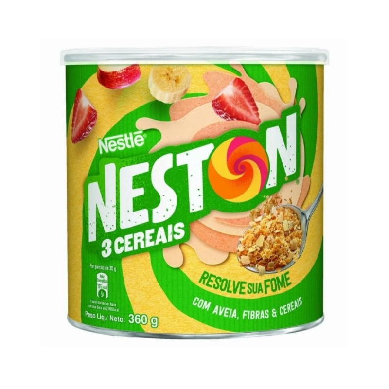 Kit 2 Vitamina Nestlé Neston 3 Cereais Lata 360g