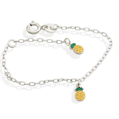 Pulseira de prata 925 infantil 14cm - Abacaxi