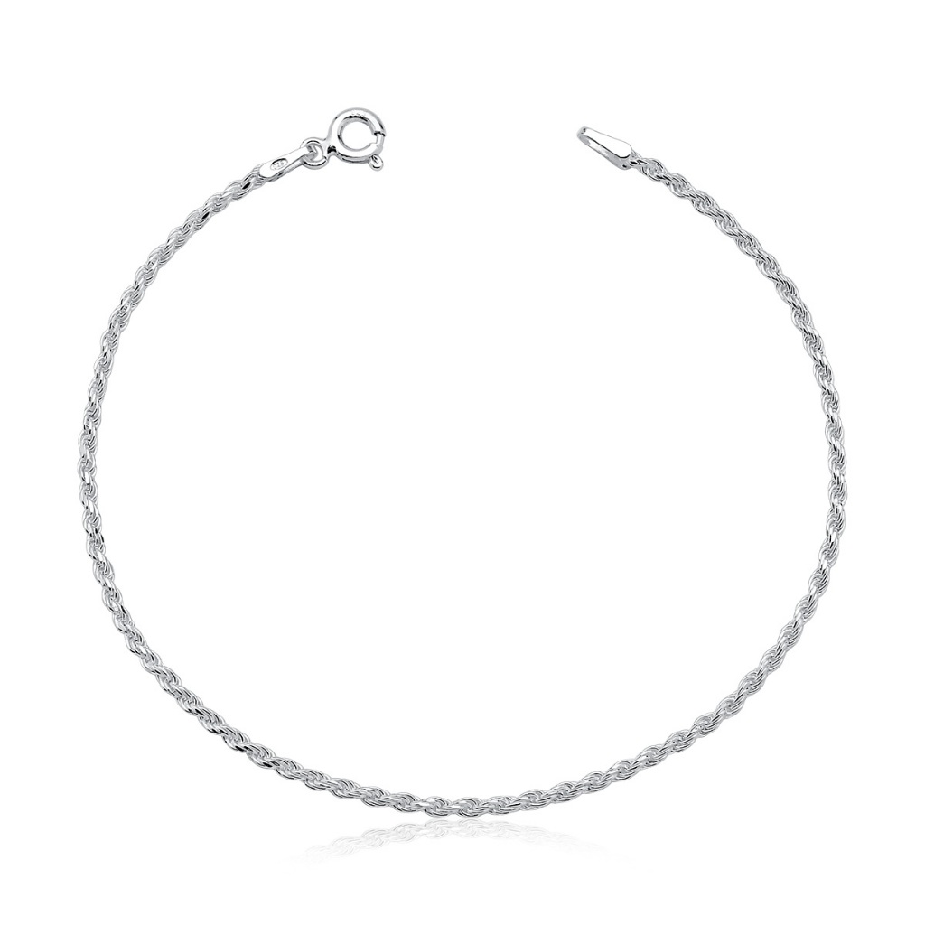 Pulseira Feminina de Prata 925 Cordão Baiano 2mm em Oferta na Shopee