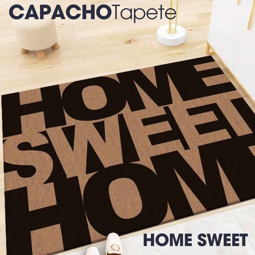 Capacho Tapete de Porta Estampado Doce Lar Antiderrapante Premium