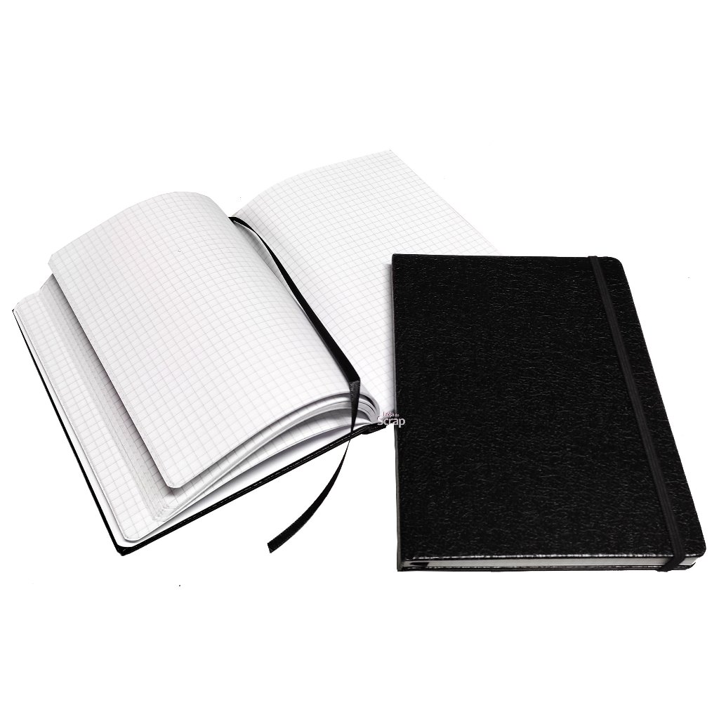 Caderneta Sketchbook 14x20cm Folha QUADRICULADA Capa dura Couro Sintético