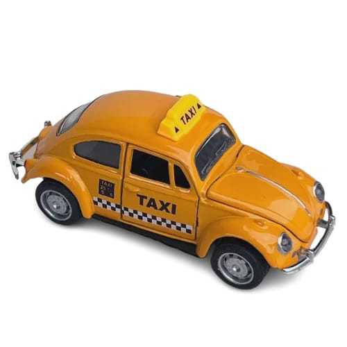 Carrinho Miniatura Metal Taxi Fusca