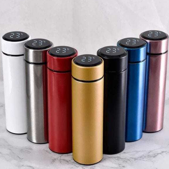 Garrafa Térmica 500ml Com Medidor De Temperatura Digital Led
