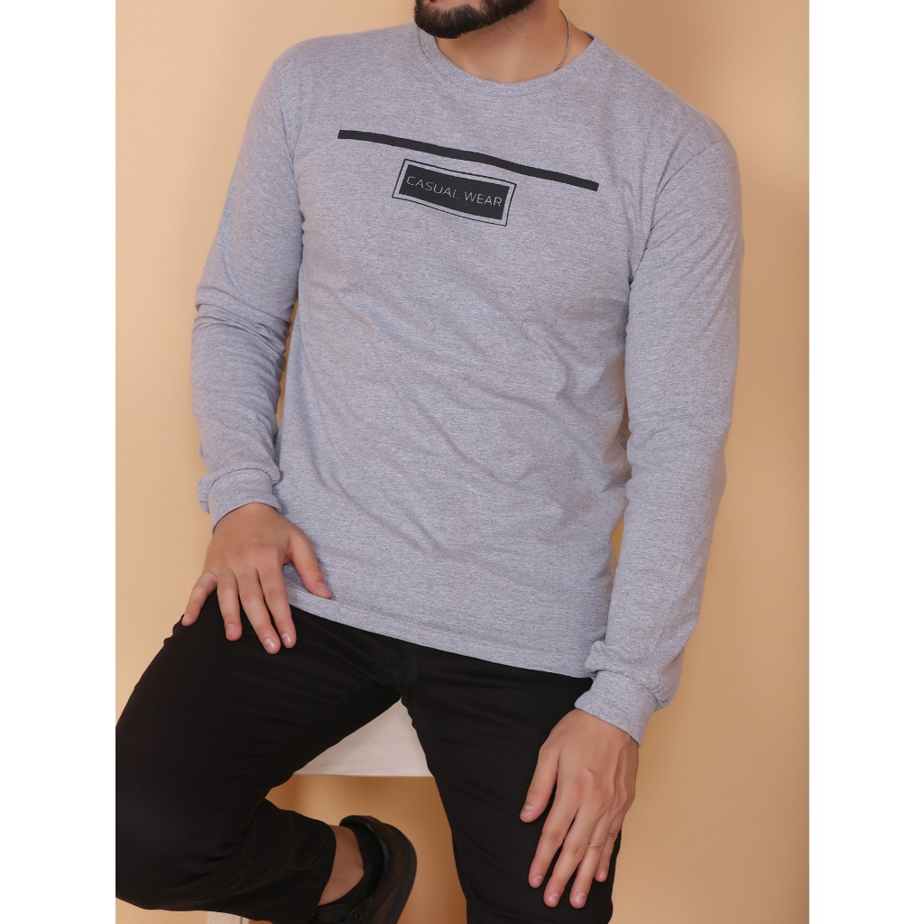 camiseta manga longa masculino gola redonda CASUAL WEAR