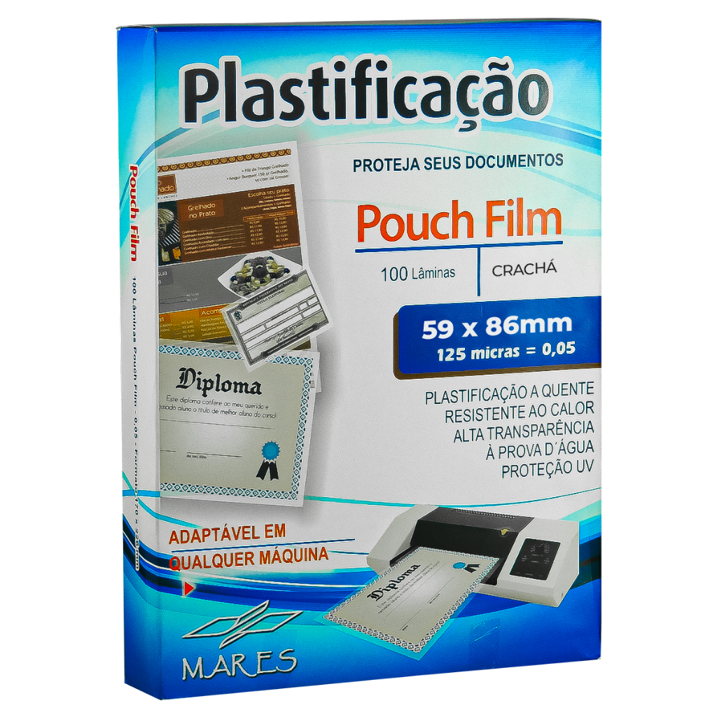 100 Folhas - Polaseal Plástico Para Plastificação Pouch Film Crachá 59x86 0,05 em Oferta na Shopee
