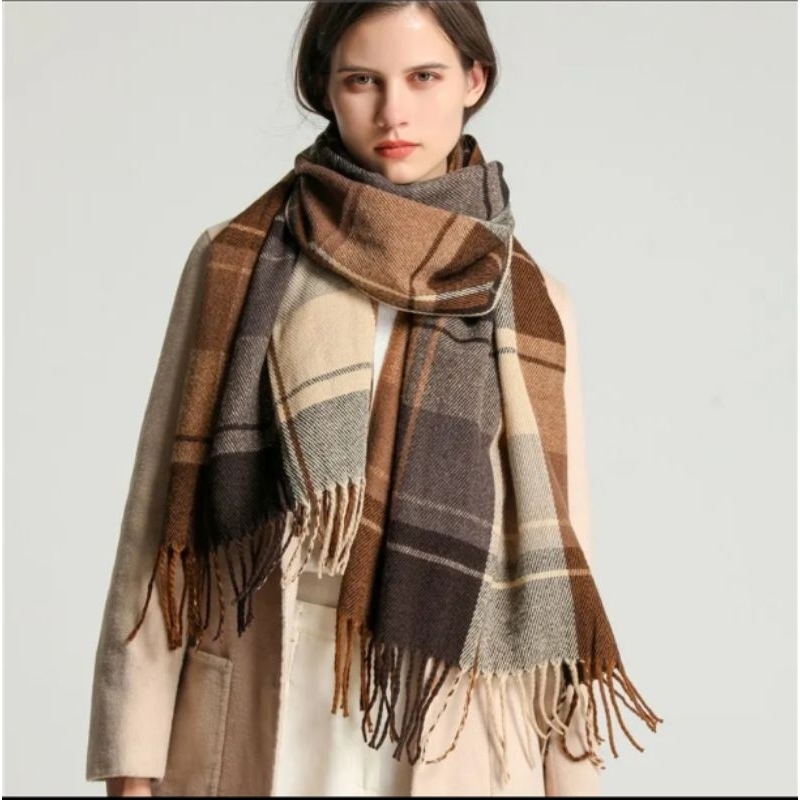 Cachecol xadrez feminino masculino Lenço Pashmina Echarpe unissex Frio Inverno