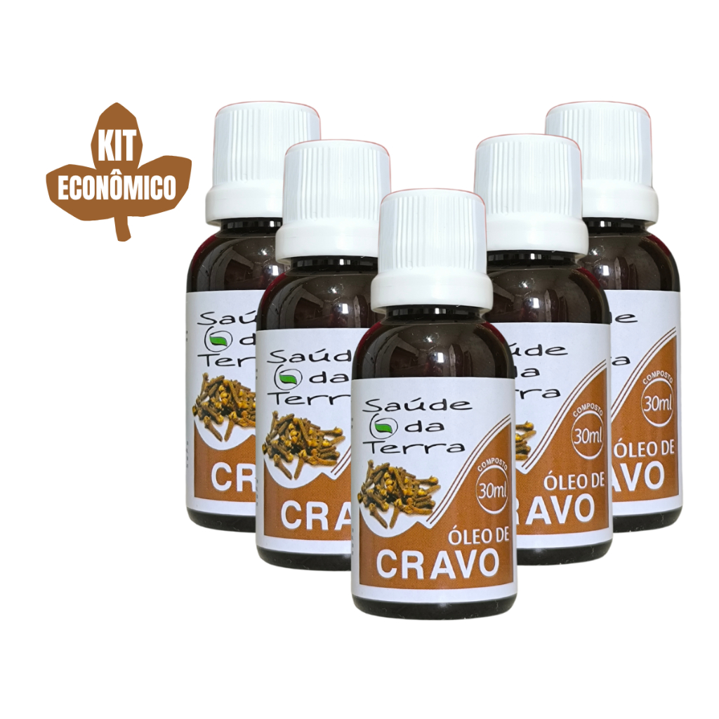 Óleo de Cravo 30 ml - Saúde da Terra - 100 Natural - Kits Com 2, 3 e 5 Unidades