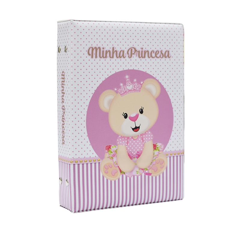 Álbum Fotográfico Luxo Minha Princesa Ursinha 200 Fotos 15x21