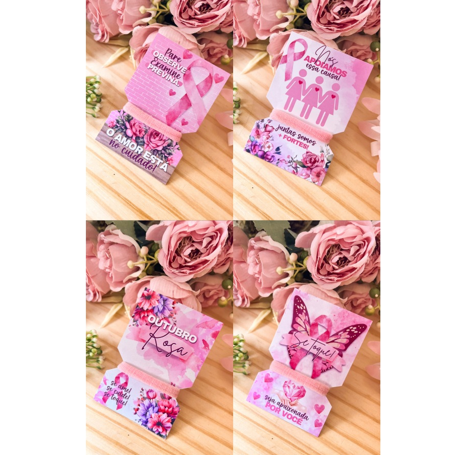 100 tags mimo Xuxinha para cabelos ( Não acompanha os lacinhos ) outubro rosa
