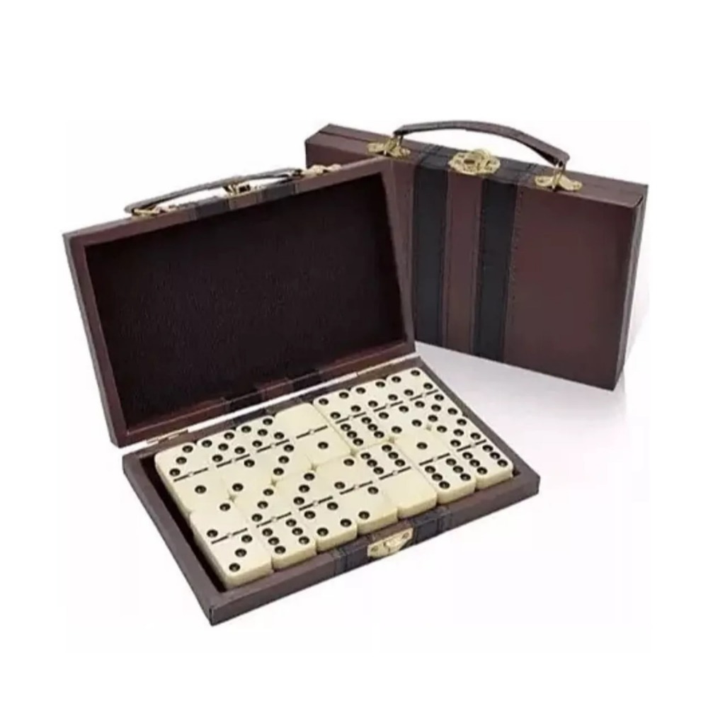 Jogo de Dominó Osso Profissional 5mm Com Maleta 28 Peças