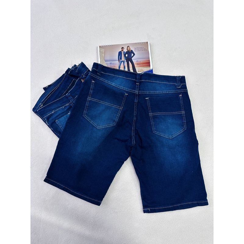 Bermuda Jeans Lycra Masculino Básico Elastano modas 2025