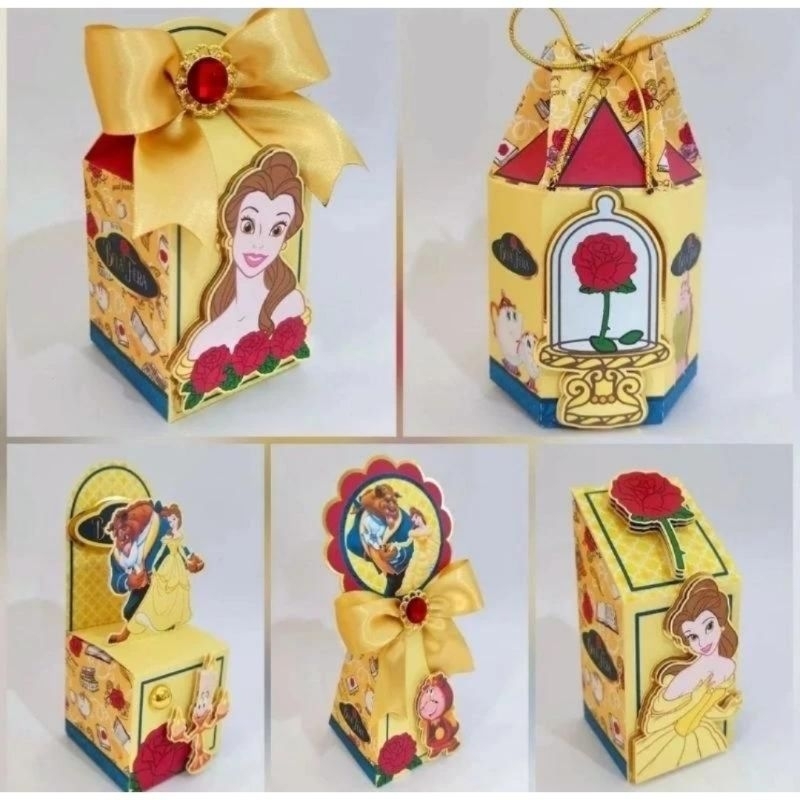 kit pegue e monte A Bela e a fera lembrancinha personalizada de festa A Bela e a fera