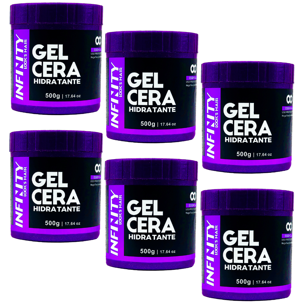 Kit 6 Geis Cera Hidratante Uva Infinity Looks Hair (500g)