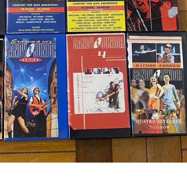 3 Fitas VHS Sandy & Junior - Era um Vez / Quatro Estações / Todas as Estações - Fitas Raras