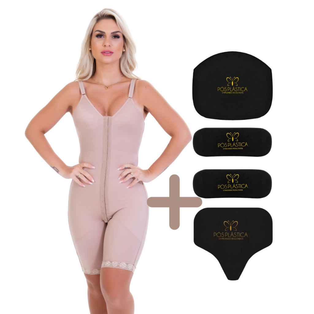 Cinta Pós Cirúrgica e Placa Pós Cirurgica Rígida Kit Abdominoplastia e Lipoaspiração